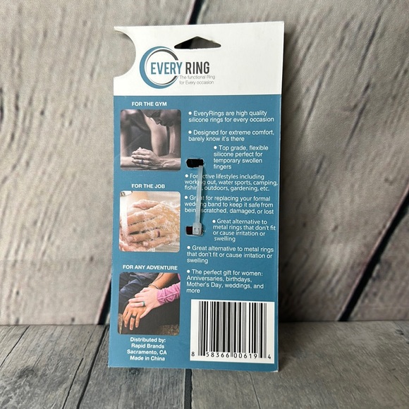 Multiple Colored Silicone Rings 5 Pack Set Size Medium - Picture 3 of 6